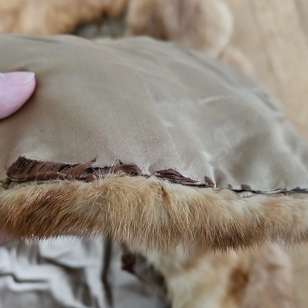 Vintage real mink shawl wrap with pockets S/M/L
